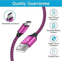 Cable de Carga USB C de Nailon para Teléfono, Compatible con Samsung Galaxy S26 Ultra S25 S24 S23 S21 S10 A17 A16 A55 A56 A57 5G
