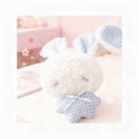 Pendentif en peluche Tengle mignon et réconfortant en forme de lapin ange avec rembourrage en coton PP, breloque de sac unisexe, décoration - Cadeau idéal