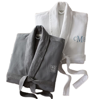 Peignoir Thermique Personnalisé Grande Taille Respirant 100% Coton avec Logo Brodé Luxe en Tissu Gaufré Éponge OEKO-TEX – Vente en Gros