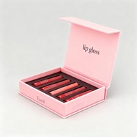 Boîte à rouge à lèvres magnétique avec impression numérique personnalisée, boîte cadeau vide avec votre LOGO, kit de gloss à lèvres, emballage pour gloss à lèvres