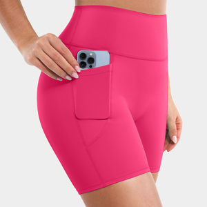 Shorts de sport pour femmes Vractivewholesale, solides, de haute qualité, multi-sports, avec poches, mi-longueur, tissu extensible quadridirectionnel, respirant, pour la salle de sport, le yoga - Product Image 6