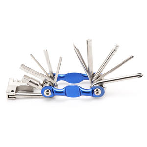 Ensemble d'outils multifonctions 11 en 1 pour réparation de vélos avec déchaîneur, couleur bleue - Product Image 1