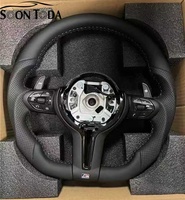 Volant sport en cuir noir en gros pour BMW F80 F26 X4 2011 F10 F30 E92 X3 E83 F22 E92 M3 135i 2014 E46 535i E84 F3x