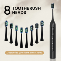 Ensemble de brosses à dents électriques rechargeables, poils doux, étanches IPX7, 5 modes, blanchiment des dents pour adultes, usage domestique, batterie longue durée
