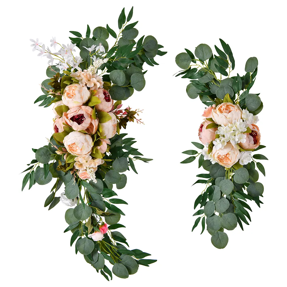 קישוט חתונה אדמונית מלאכותית פרח החתונה שלטי ברוכים הבאים לקישוטי פרחים ושלטים לטקס קבלת פנים לחתונה