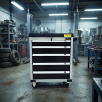 Unité de rangement d'outils roulante à 5 tiroirs DRSD pour la réparation automobile