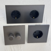 Prise murale européenne 16A grise 172, interrupteur à bascule 86, cadre en acier inoxydable, maison, villa, moderne, rétro, 1234 gang, universel UK13A
