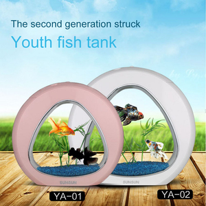 4L Mini Fish Tank Mini <span class=keywords><strong>Nano</strong></span>水族館Built-Filterで<span class=keywords><strong>LED</strong></span> Light System Portable Tank Office Mini <span class=keywords><strong>Aquarium</strong></span> Acrylic <span class=keywords><strong>Aquarium</strong></span> - Product Image 2