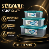 Ensemble de 6 contenants alimentaires rectangulaires en plastique de grande capacité avec couvercles hermétiques pour réfrigérateur et congélateur