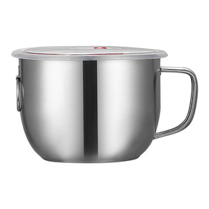 Tazón de arroz de acero inoxidable 304 de 10 cm de diámetro con tapa y asa para uso doméstico - Product Image 3