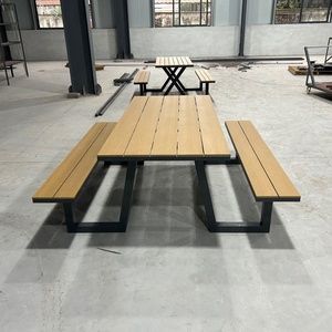 Tavolo da Picnic per Esterni in Metallo, Plastica e Legno, 6-8 Posti, Impermeabile, Leggero, per Hotel, Ristoranti, Caffè ed Eventi - Product Image 4