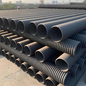 <span class=keywords><strong>Tubo</strong></span> di plastica durevole in <span class=keywords><strong>polietilene</strong></span> nero ondulato HDPE di dimensioni personalizzate <span class=keywords><strong>tubo</strong></span> di drenaggio dell'acqua piovana - Product Image 2