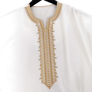 Nuova veste da uomo mediorientale ricamata in stile etnico marocchino con tasche laterali transfrontaliere Muslim a mezza manica per la primavera - Product Image 4