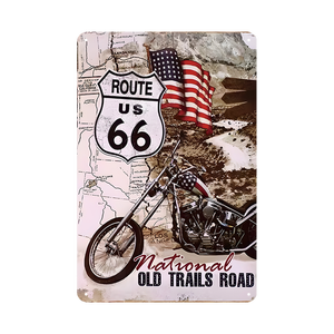 LanYu arredamento all'ingrosso Route 66 Custom Retro in metallo Plate appassionati e Garage uomo grotte <span class=keywords><strong>Vintage</strong></span> segno di latta - Product Image 2