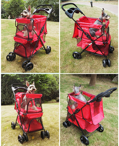 लोकप्रिय लक्जरी डबल डेकर यात्रा पालतू घुमक्कड़ के लिए 2 कुत्तों में बैग 4 पहियों foldable डबल कुत्ता पालतू घुमक्कड़ स्टाइलिश - Product Image 5