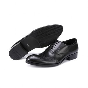 Fashionable Men's Business Formal <b>Shoes</b> Leather Cowhide Wedding <b>Shoes</b> Extra-Large Size <b>Height</b> <b>Increasing</b> Breathable & Waterproof - Product Image 3