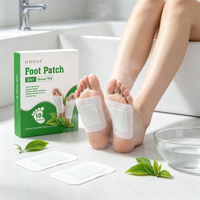 Patchs détoxifiants 2-en-1 au thé vert, naturels et à base de plantes, pour les pieds – Soulagent la fatigue, améliorent le sommeil, éliminent les odeurs – OEM, marque privée disponible