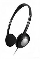 Casque audio rétro portable avec son stéréo dynamique pour centre d'appels, écouteurs filaires 3,5 mm pour téléphone portable, cordon de 1,2 m, bouton intégré sur l'oreille