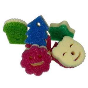 Éponge <span class=keywords><strong>de</strong></span> cuisine <span class=keywords><strong>en</strong></span> <span class=keywords><strong>forme</strong></span> d'arbre <span class=keywords><strong>de</strong></span> Noël, multicolores, avec un visage souriant <span class=keywords><strong>de</strong></span> dessin animé, <span class=keywords><strong>en</strong></span> gros - Product Image 2