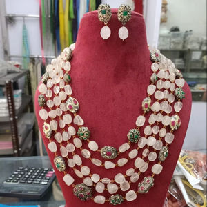 New Indian Jewellery Antique Beads Glass High-Quality Glass Multi Color Beads Five Layer mala Handmade Bulk Product <b>Necklace</b> - Product Image 2