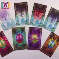 Cartes de tarot et d'oracle personnalisées par le fabricant, boîte imprimée offset de qualité supérieure avec design holographique doré et bords dorés