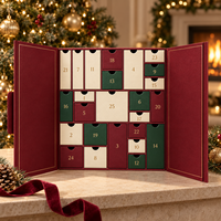 Maßgefertigte Weihnachts-Adventskalender-Box Fabrik 25 Schubladen Starre Geschenkverpackung mit Logo für Kosmetik Schokolade Schmuck Großhandel