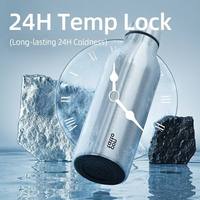 Bouteille d'eau isotherme en acier inoxydable 304, double paroi, couleur argent métallisé, avec paille, sans BPA, idéale pour un cadeau (vente en gros)