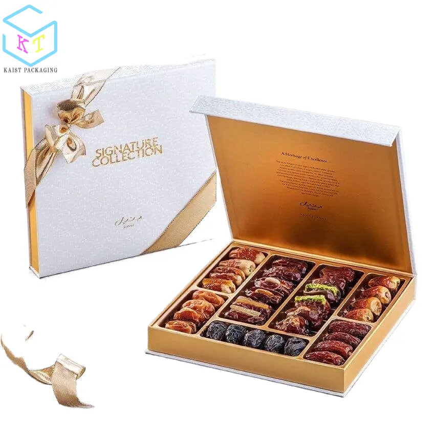 Metallic Ramadan Eid Snoepjes Chocolade Geschenkdoos Voor Moslim Dadels Verpakking