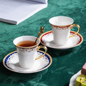 ผู้ผลิตขายส่งชุดกาแฟเซรามิกสไตล์ยุโรปแบบเรียบง่ายสำหรับจิบน้ำชายามบ่ายลายกุหลาบ - Product Image 5