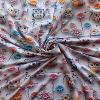 Tissu pongé imprimé en polyester et élasthanne, extensible dans 4 directions, impression numérique 3D