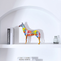 Sculpture de cheval debout de luxe en résine, ornement de bureau, œuvre d'art personnalisée par transfert thermique, décoration intérieure, vente en gros