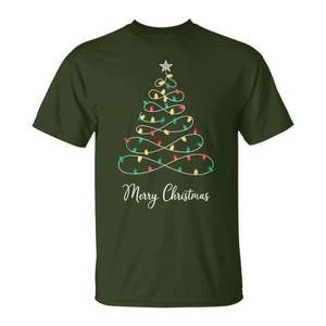 Camiseta con diseño navideño de luces de árbol de Navidad, unisex para adultos - Product Image 1
