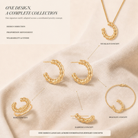 Pendientes de Aro Abierto en Forma de C con Espiral Dorada, Pendientes de Moda, Joyería para Mujer, Accesorios de Moda para Mujer