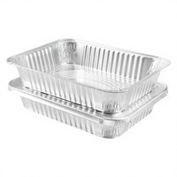 Barquette alimentaire rectangulaire jetable en aluminium avec couvercle pour plats à emporter, idéale pour les fêtes, taille et design personnalisables