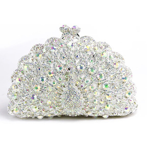 Nouvelle fête mode gland mariage Bling pochette sac à main sac de soirée femmes violet velours argent or bleu OEM Style Snap motif - Product Image 1