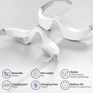 Masajeador de ojos Almohadilla de calentamiento vibratoria recargable eléctrica para aliviar la fatiga ocular Eliminación de Círculos oscuros - Product Image 6