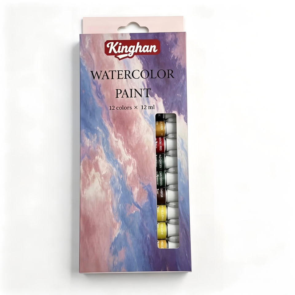 Paint Color Box 12 Colors 12ml Aluminum Tube Watercolor Paint Set, High Lightfast ...