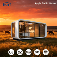 Cabane Apple Premium de 26 m², maison préfabriquée modulaire avec cuisine, prête pour le glamping