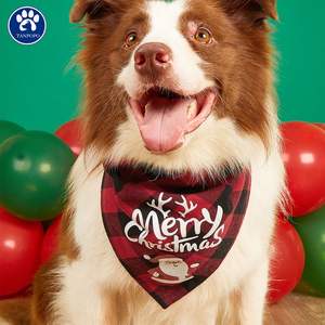 TANPOPO Nouveau Coton Plaid Triangle Chien Pet Salive Serviette - Product Image 2