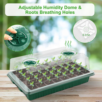 2 Sets 40 Cellules Timer Dim Humidity Domes Germination Kit Garden Nursery Plant Seedling Grow Box With 4 LED Grow Lights Grow Tray