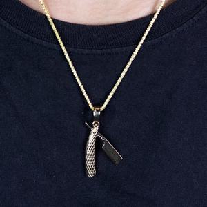 Pendentif en or jaune 14 carats Messi Jewelry, décoration avec un style vintage classique de haute qualité, pendentif en or massif - Product Image 5