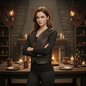 Gilet en cuir pour femmes Veste en cuir sans manches avec col rabattu et poches Gilet en Pu Manteau en cuir Gilet personnalisé - Product Image 3