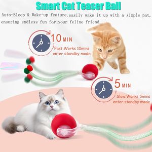 Factory Hot Sale New USB Rechargeable Silicone Smart Interactive Automatic Moving <b>Exercise</b> Cat Toys Teaser Ball Self-Rotating - Product Image 4