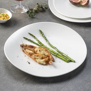 YAYU new upscale luxury utensils Japanese ceramic matte white irregular sushi dinner dish sets plates crockery