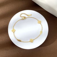 Bracelet de cheville en acier inoxydable plaqué or 18 carats non terni Bracelet de cheville tendance de forme mixte pour femme
