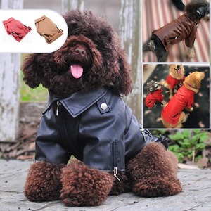 Venta caliente de invierno de lujo para mascotas chaqueta de cuero Elegante <span class=keywords><strong>ropa</strong></span> para mascotas - Product Image 3