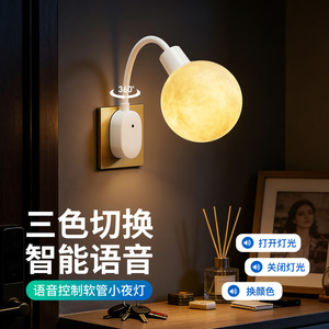 International Electric Voice Control Soft Tube Night <b>Light</b> <b>Globe</b> Shape Led Plug In Multicolored Bedroom Bedside Lamp - Product Image 2
