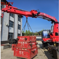 Grue articulée montée sur camion TLLFY 2 tonnes, bras mobile, système entièrement hydraulique avec moteur, boîte de vitesses et pompe à vendre