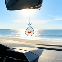 Pendentif mignon en forme de poisson rouge pour rétroviseur, ornement de voiture hautement transparent pour la paix et la bonne chance