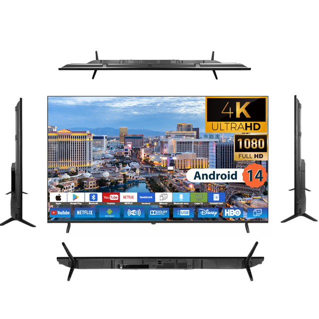 Google and WiFi 4K Ultra HD Android Smart LED TV for Hotels Customizable OEM Sizes 32-85 Inches HDTV